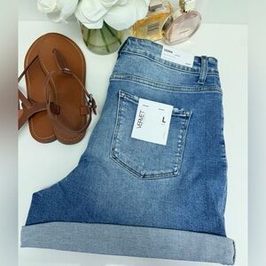 VERVET Super High Rise Denim Blue Shorts